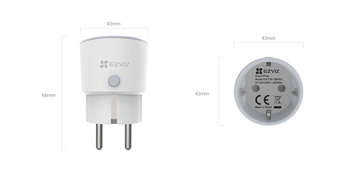 Ezviz T30 — Умная Wi-Fi розетка 10A