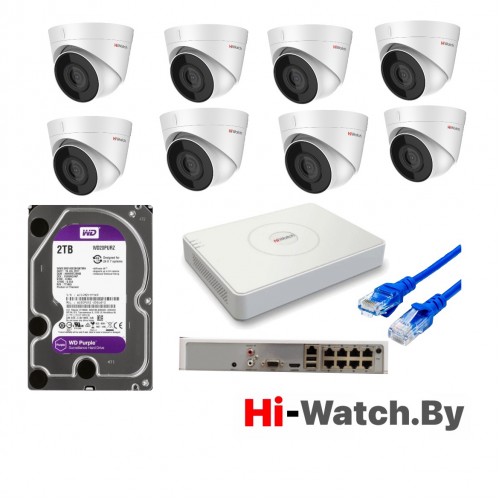 Hikvision HiWatch KIT 8 IP — Комплект на 8 IP-камер + NVR